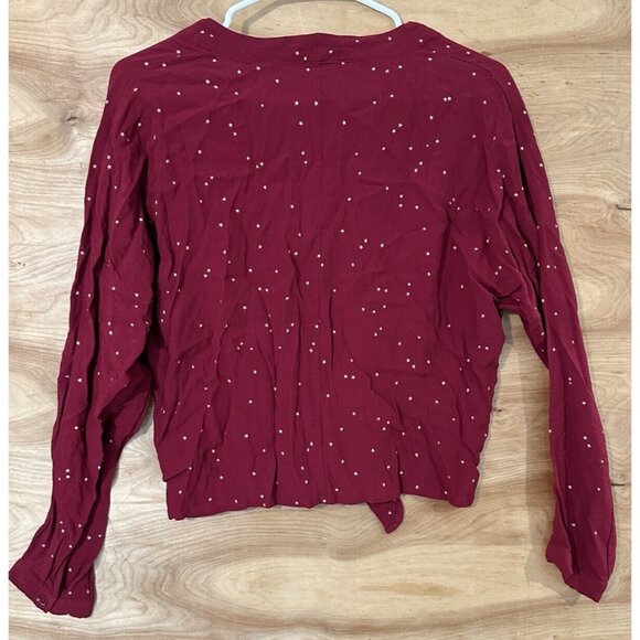 Rails Sloane Top Rogue Gradient Stars V Neck Tie Front Long Sleeve Shirt Large - Picture 3 of 10